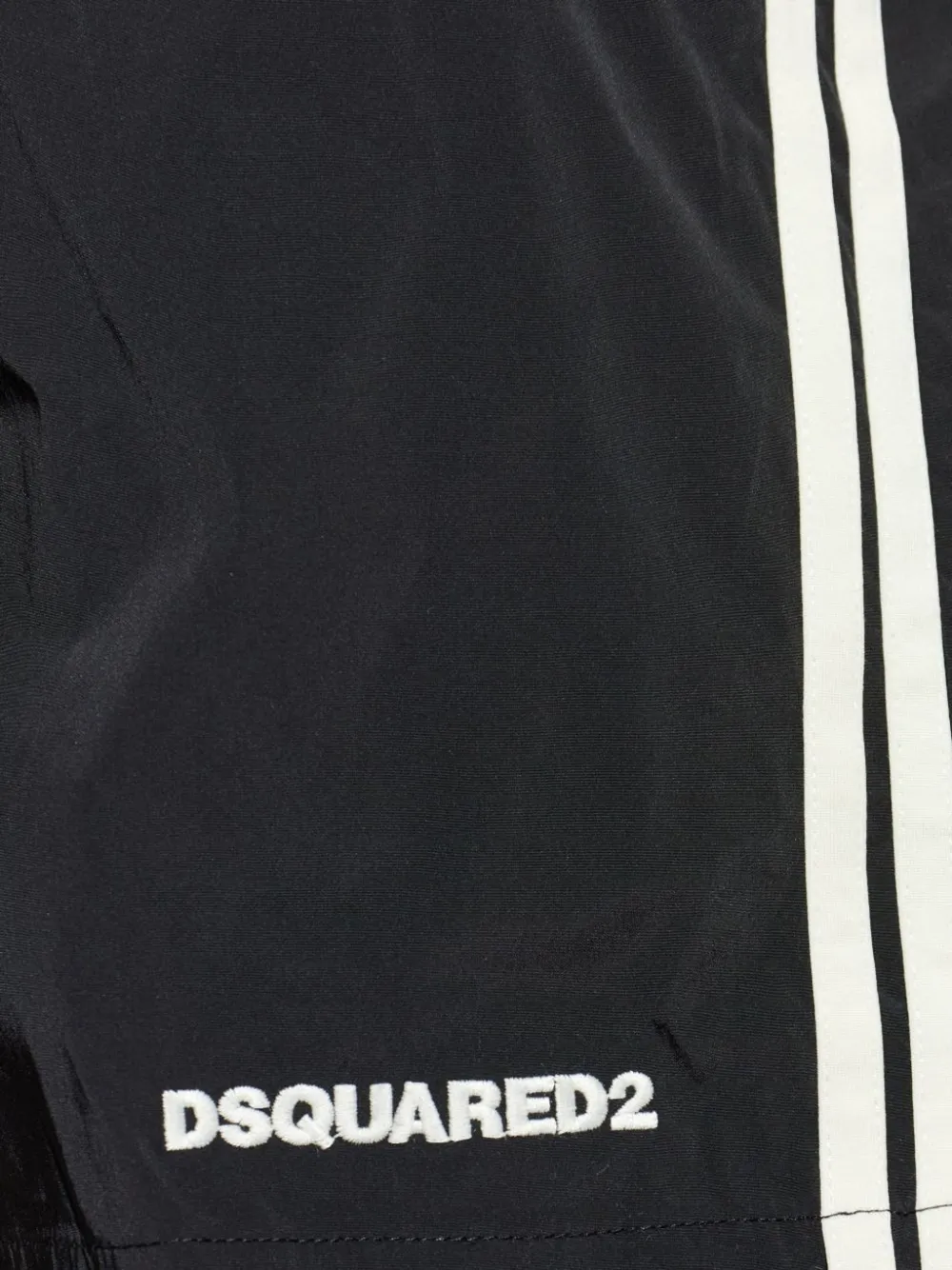 DSQUARED2 logo-print side-stripe swim shorts Zwart
