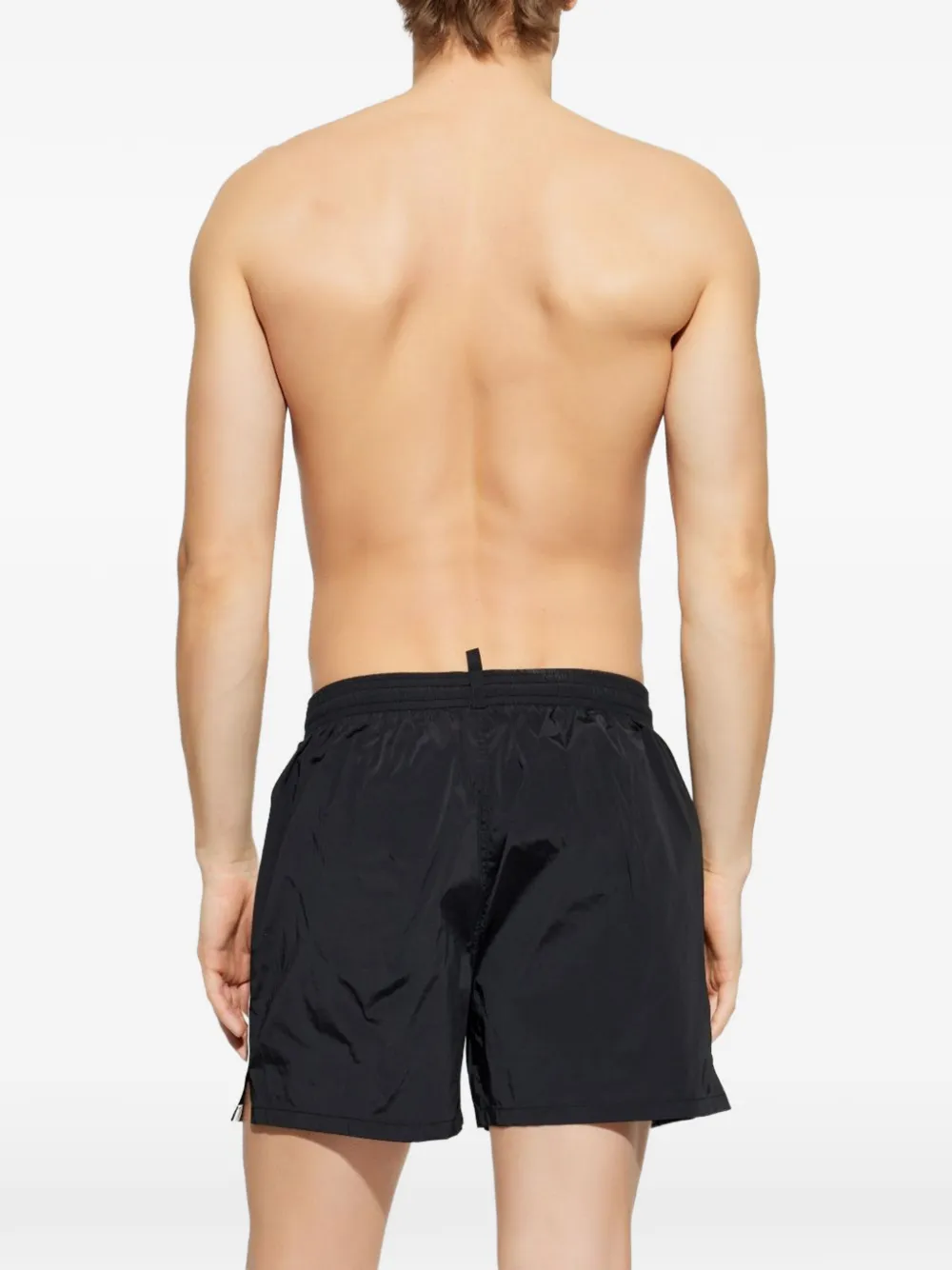 DSQUARED2 logo-print side-stripe swim shorts Zwart