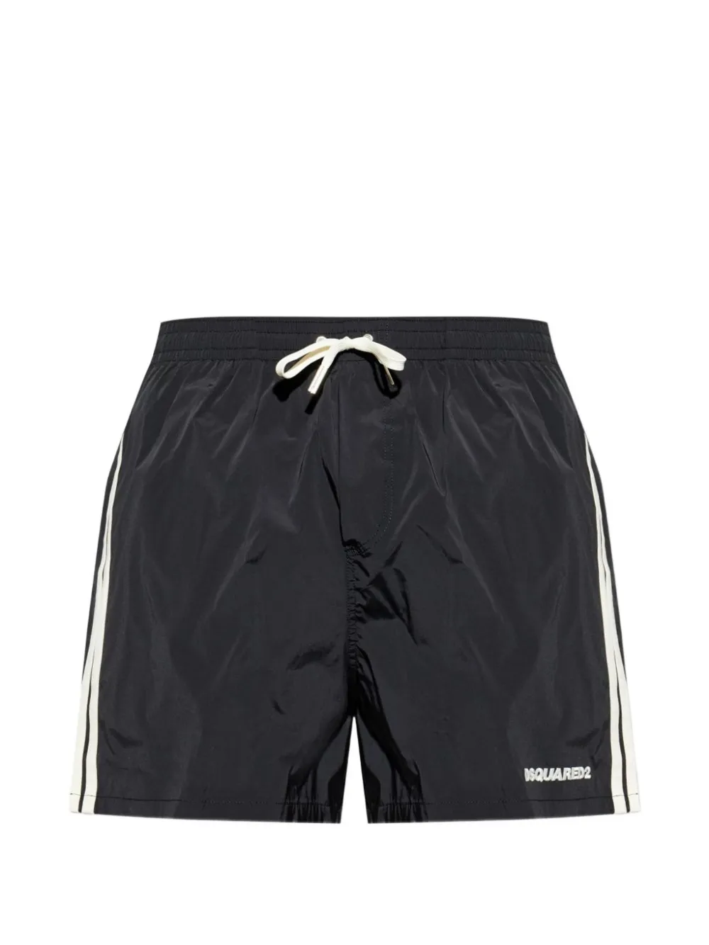DSQUARED2 logo-print side-stripe swim shorts Zwart