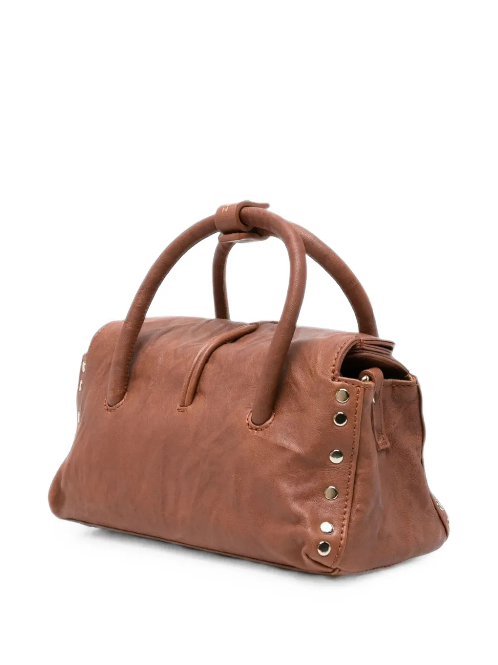 Zanellato Dotta leren shopper met studs Bruin