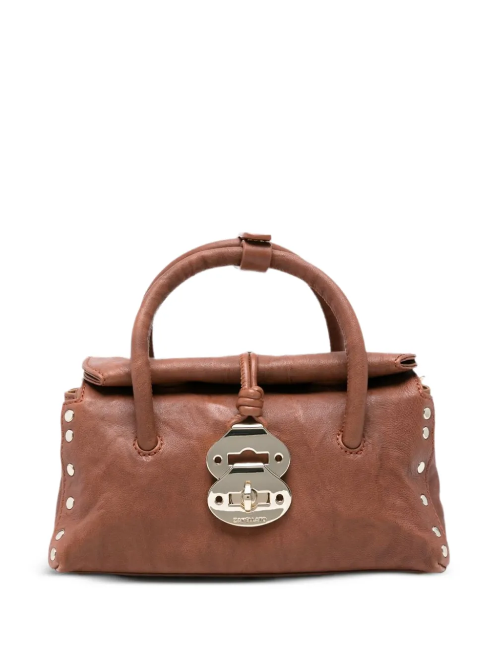Zanellato Dotta studded leather tote bag - Brown