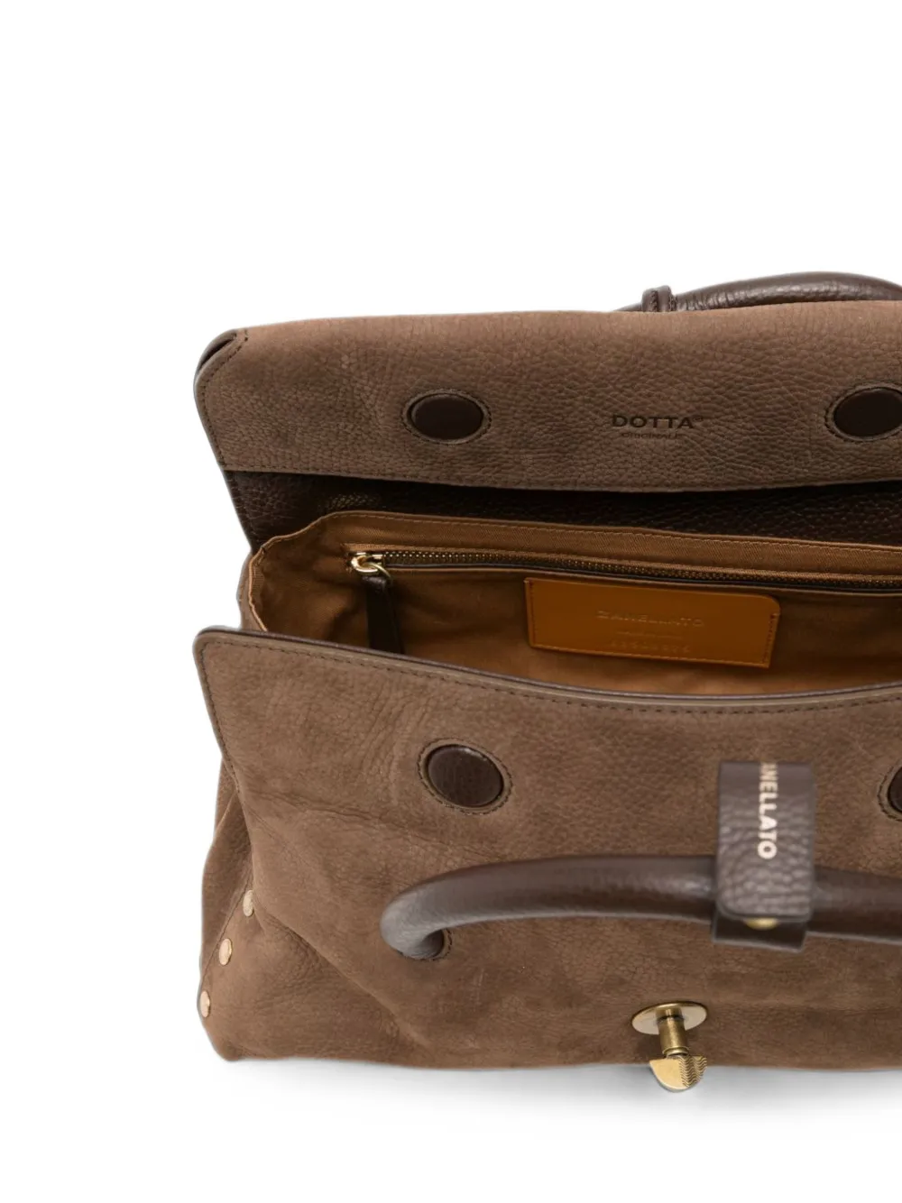 Zanellato Kleine Dotta Jones shopper verfraaid met studs Bruin