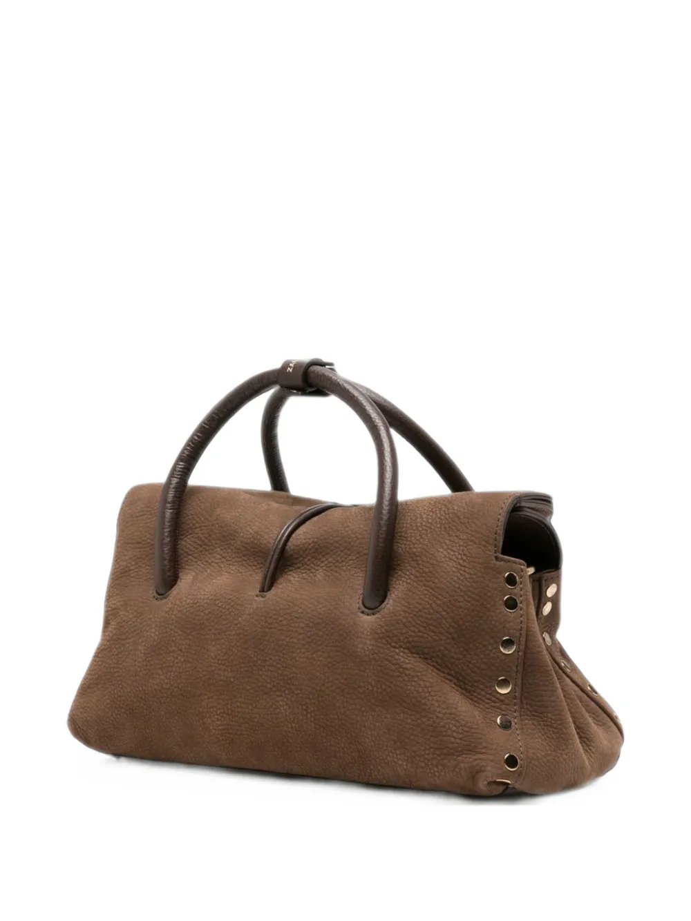 Zanellato Kleine Dotta Jones shopper verfraaid met studs Bruin