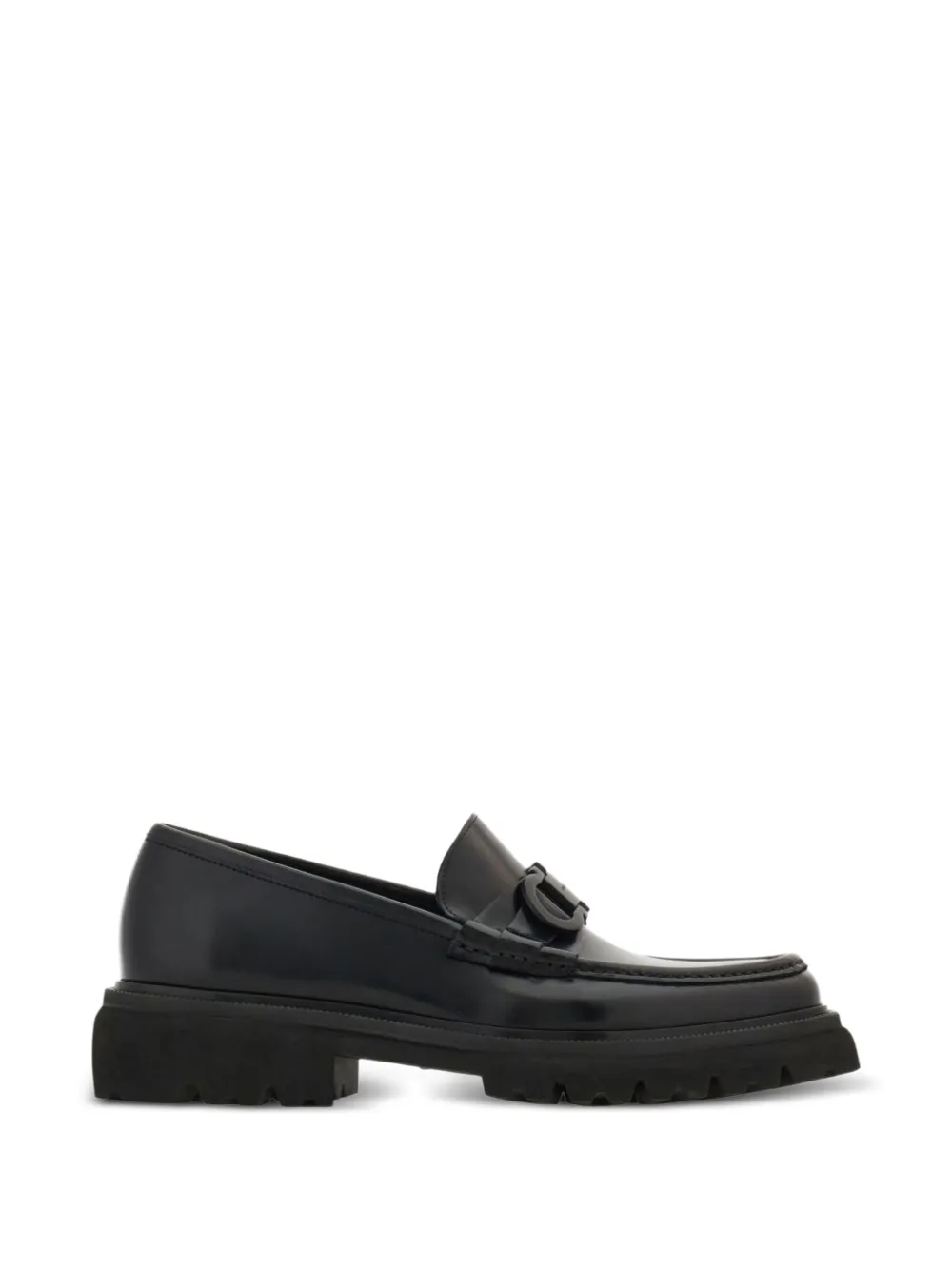 Ferragamo Gancini ornament moccasins - Black