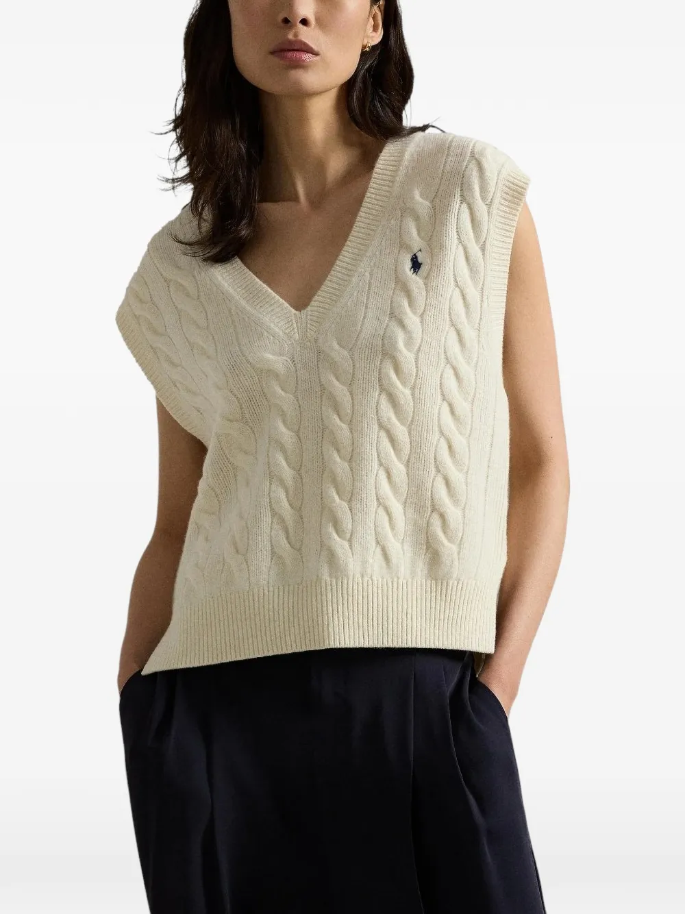 Polo Ralph Lauren Kabelgebreide spencer Beige