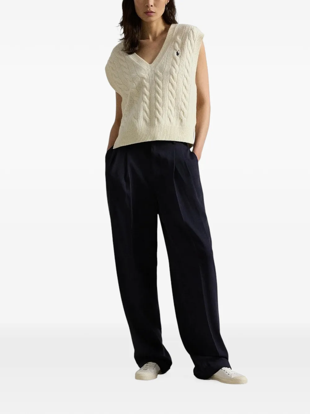 Polo Ralph Lauren Kabelgebreide spencer Beige