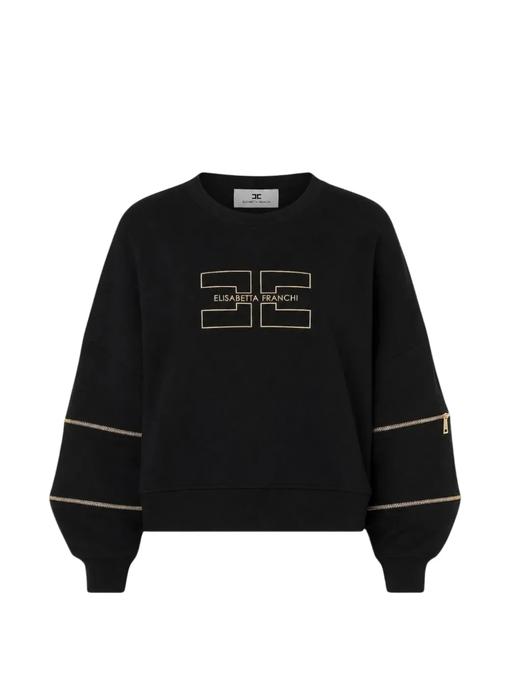 Elisabetta Franchi logo-embroidered zip-detail sweatshirt