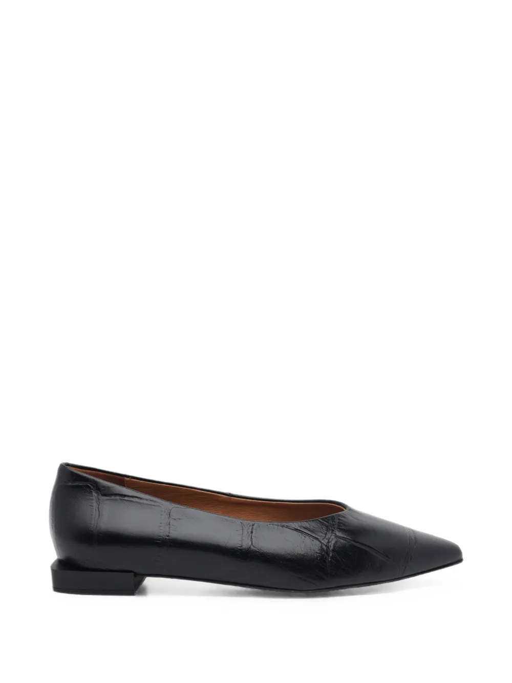 ANGEL ALARCON croc-effect pointed-toe ballet flats - Nero