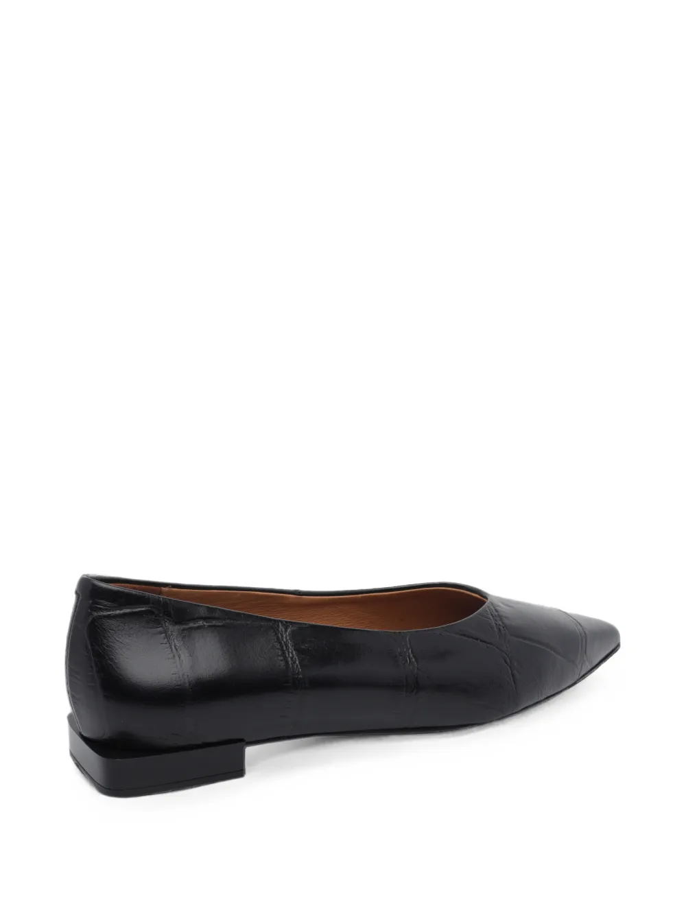 ANGEL ALARCON croc-effect pointed-toe ballet flats Zwart