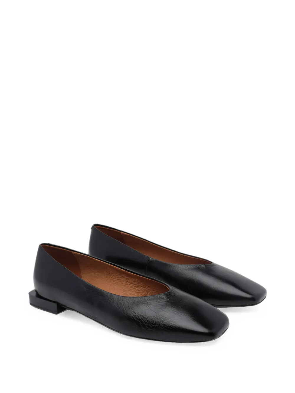 ANGEL ALARCON leather ballet flats Zwart