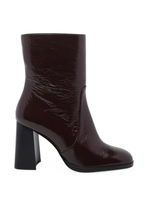 Stuart Weitzman patent-finish block-heel ankle boots
