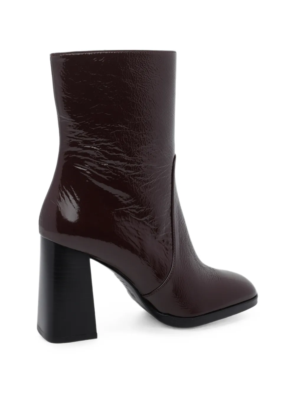 Stuart Weitzman patent-finish block-heel ankle boots Rood