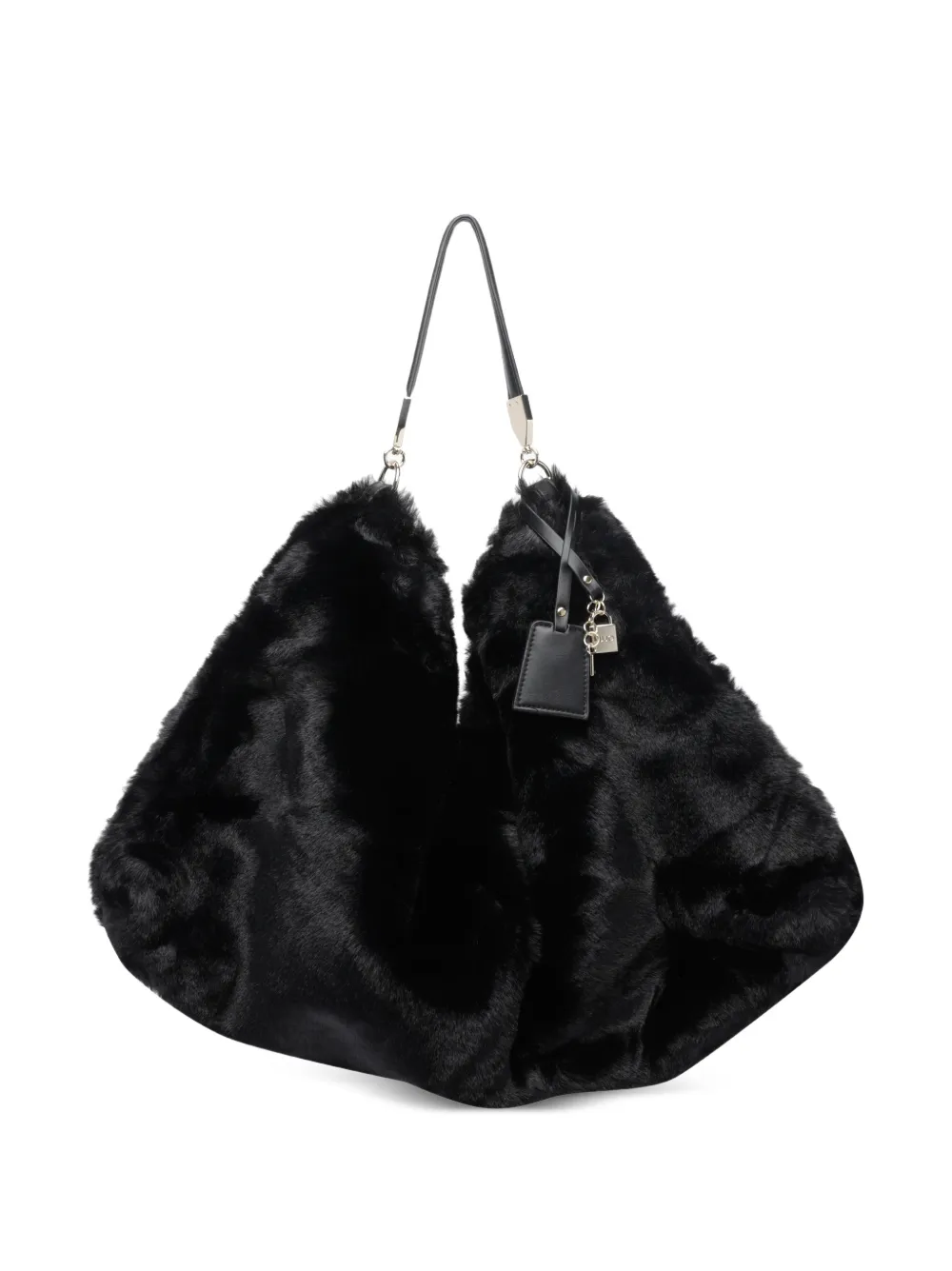 LIU JO faux-fur tote bag - Nero