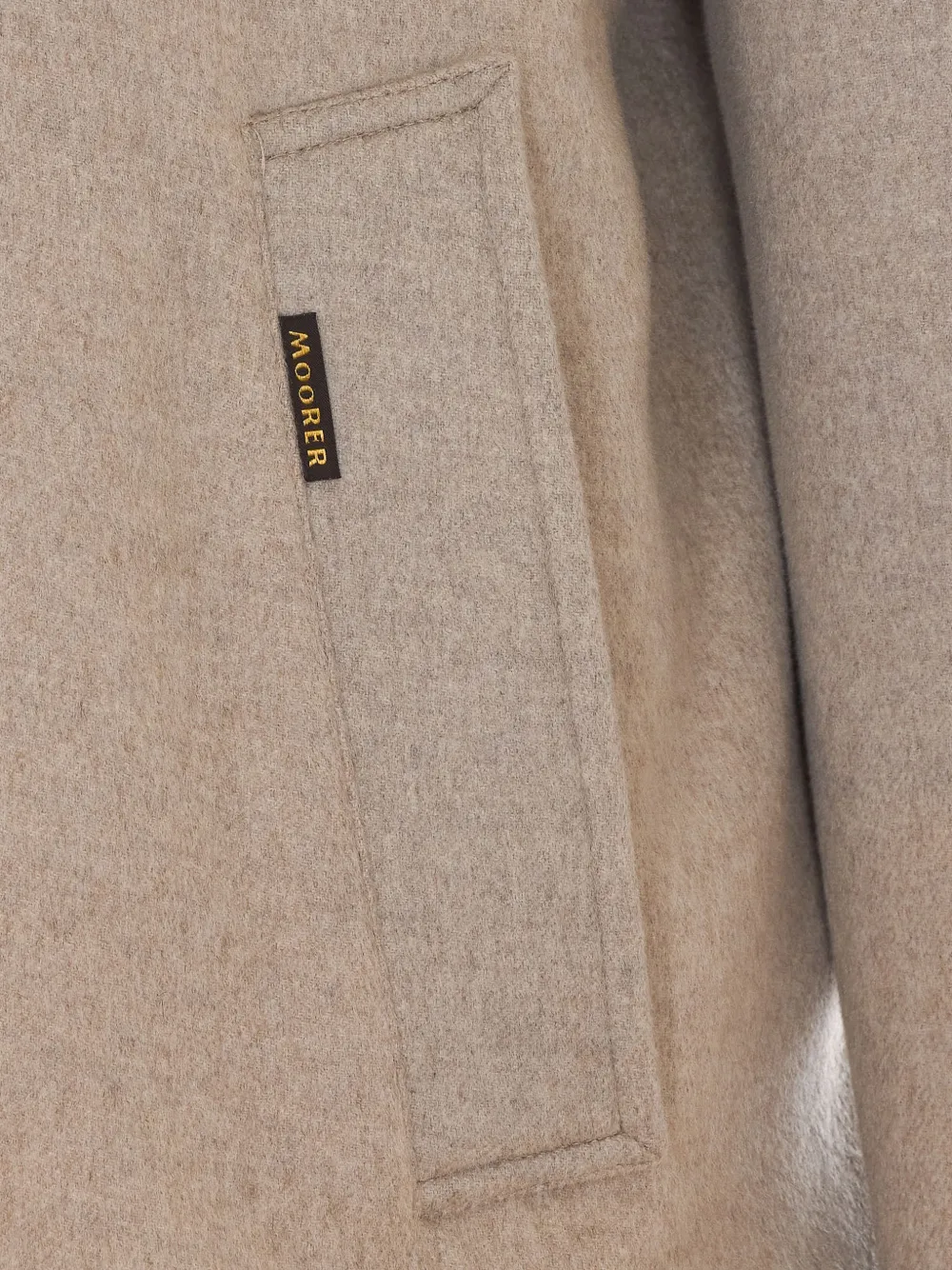 Moorer Simmons-Bab shearling-collar single-breasted coat Beige