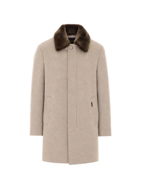 Moorer Simmons-Bab shearling-collar single-breasted coat