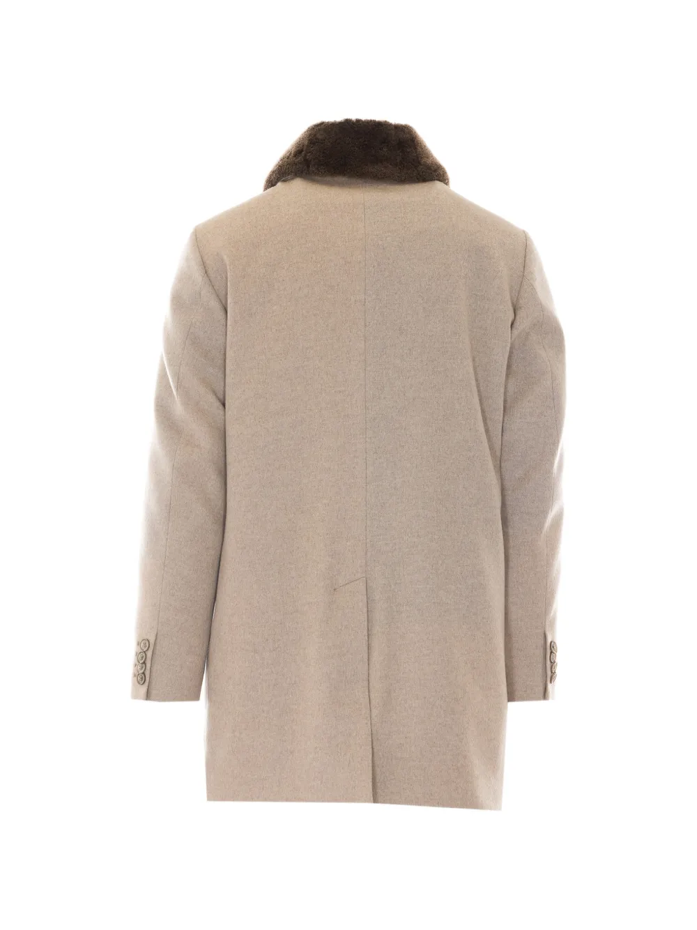Moorer Simmons-Bab shearling-collar single-breasted coat Beige