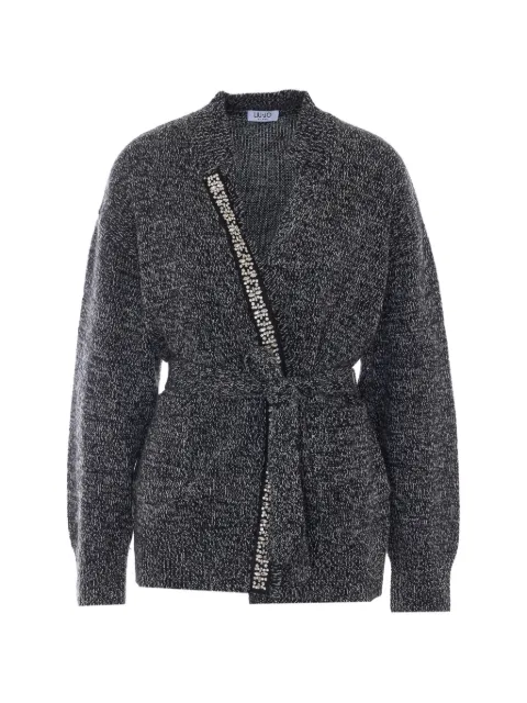 LIU JO crystal-embellished belted cardigan