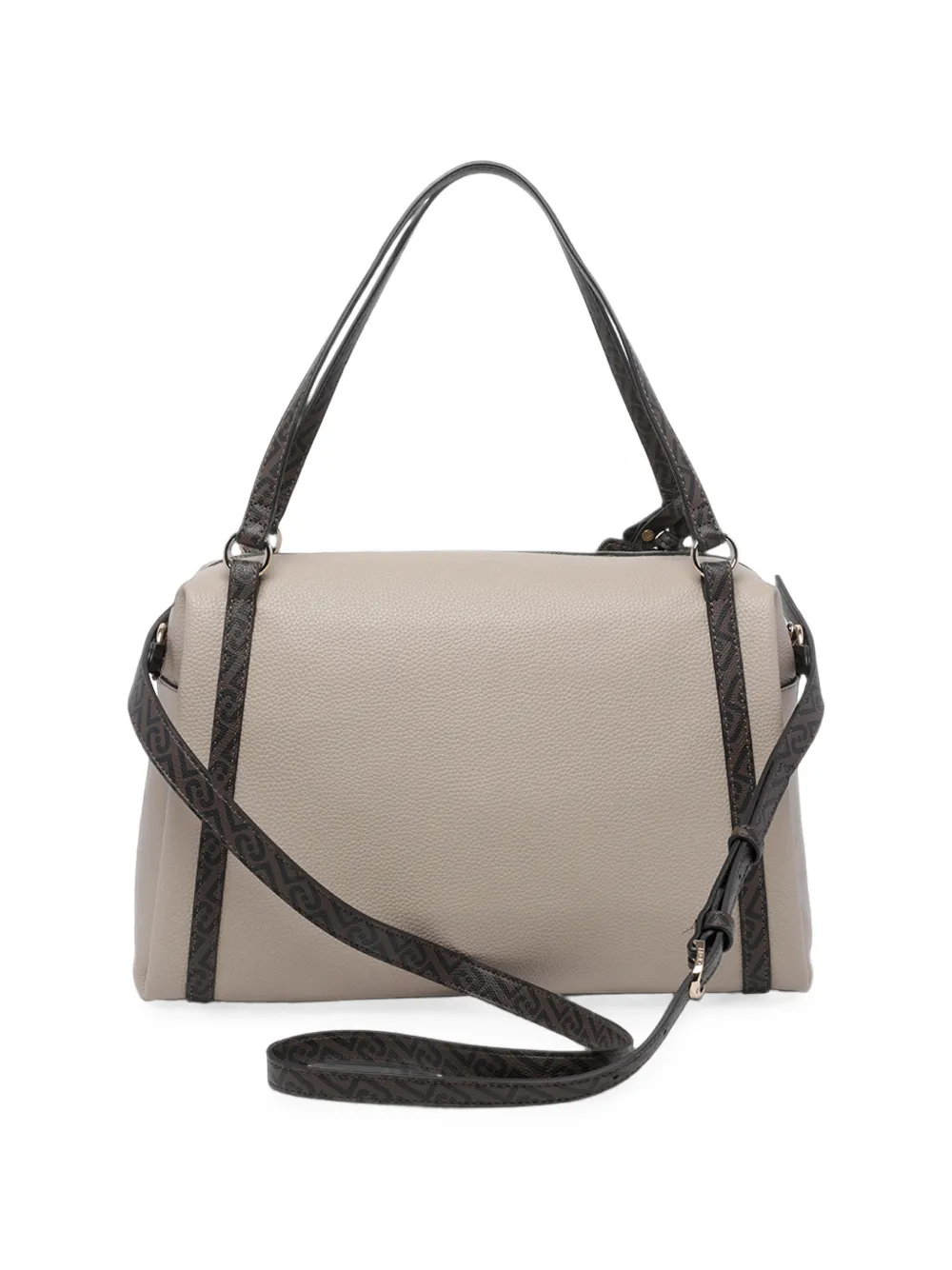 LIU JO logo-print studded shoulder bag Beige