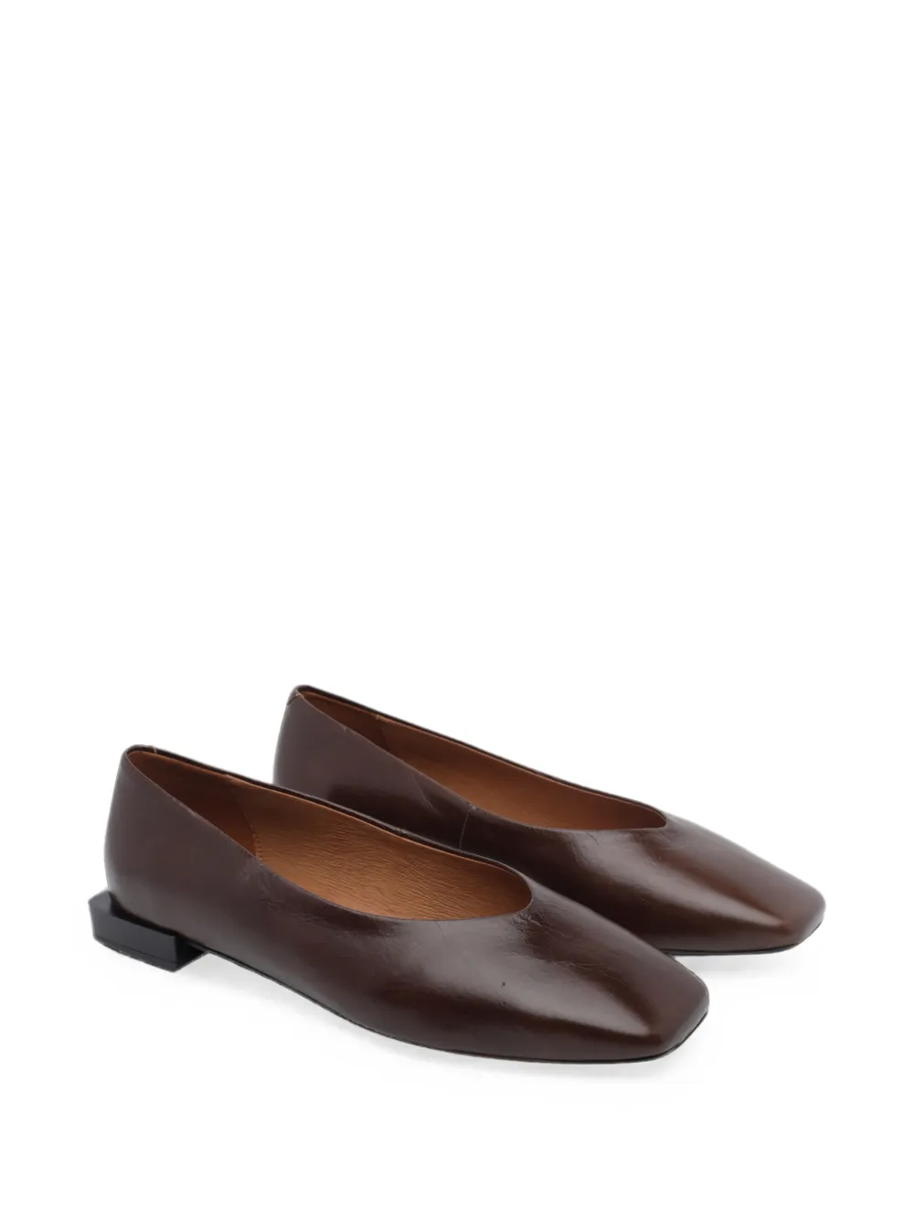 ANGEL ALARCON square-toe leather ballet flats Bruin