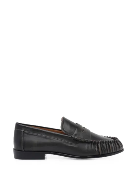 ANGEL ALARCON ruched leather loafers