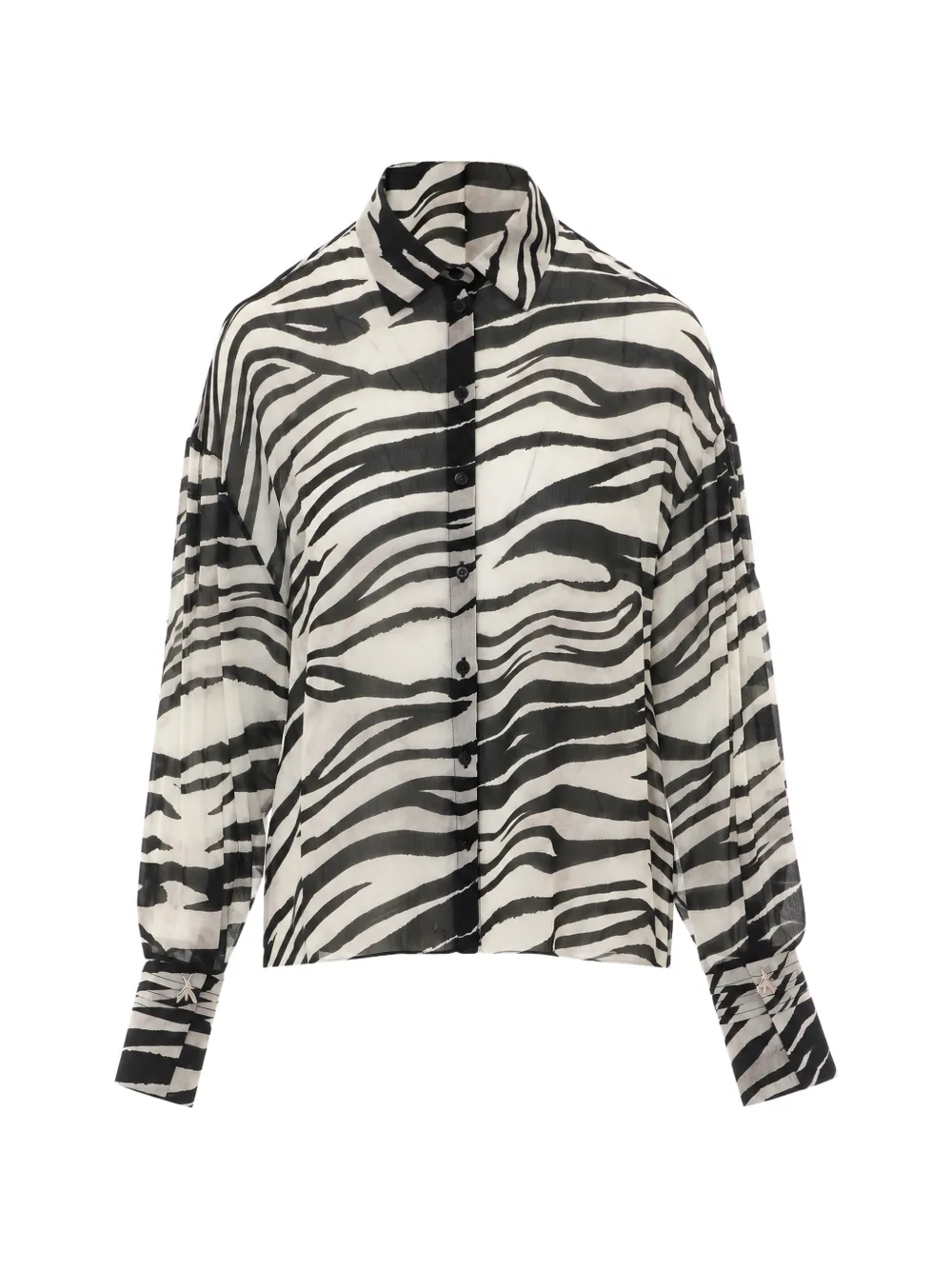 Patrizia Pepe zebra-print semi-sheer shirt Wit