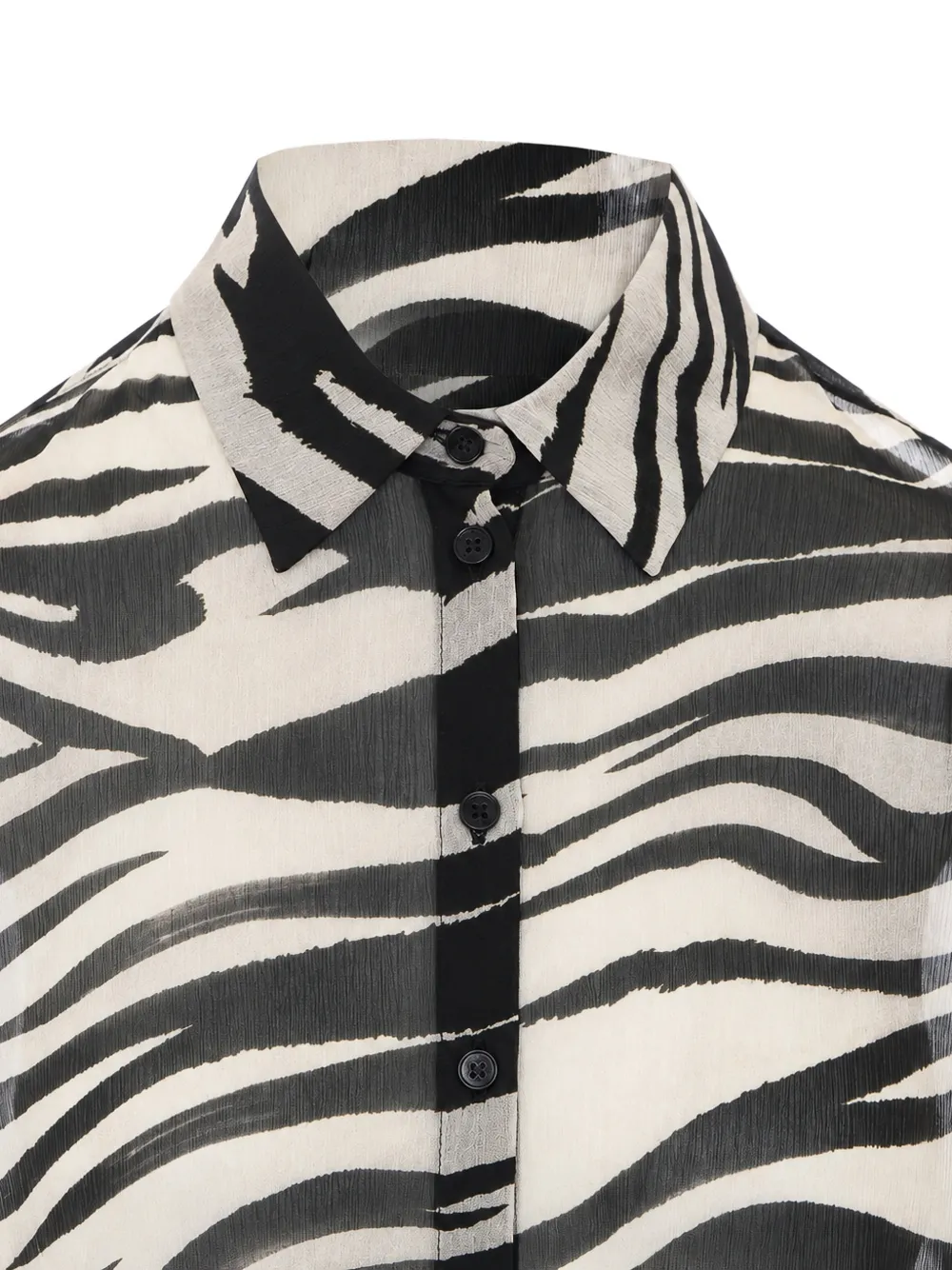 Patrizia Pepe zebra-print semi-sheer shirt Wit