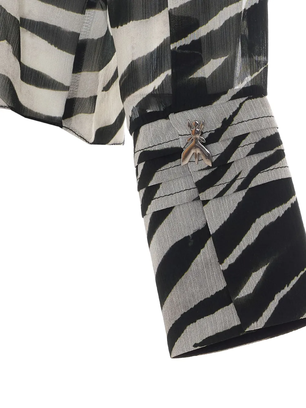 Patrizia Pepe zebra-print semi-sheer shirt Wit