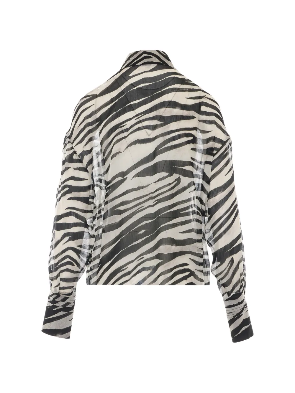 Patrizia Pepe zebra-print semi-sheer shirt Wit