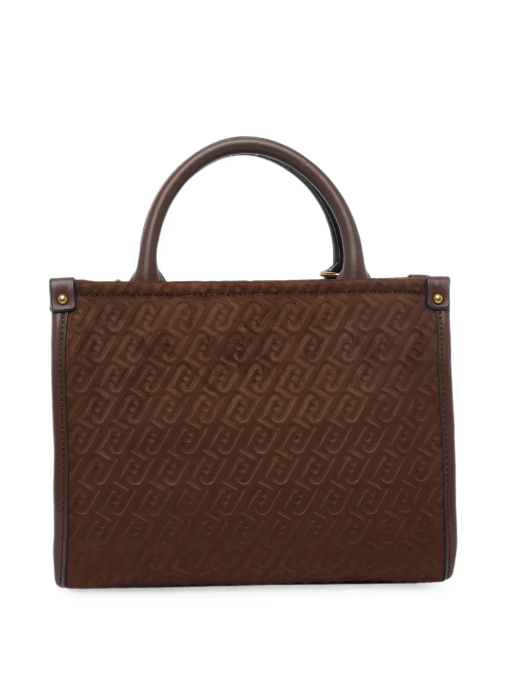LIU JO Shopper met logo-reliëf en studs Bruin