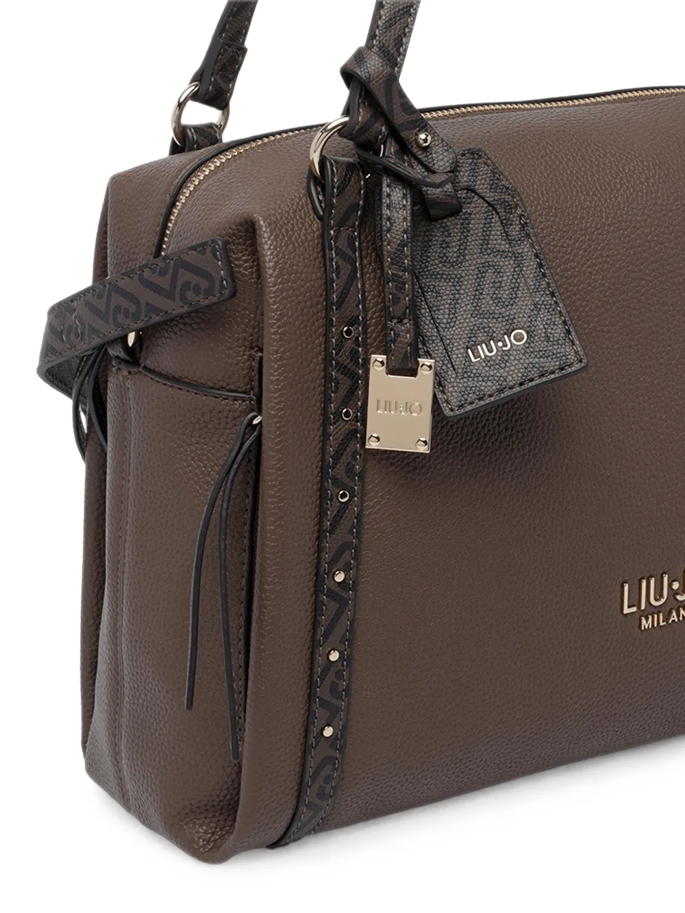 LIU JO logo-print studded tote bag Bruin