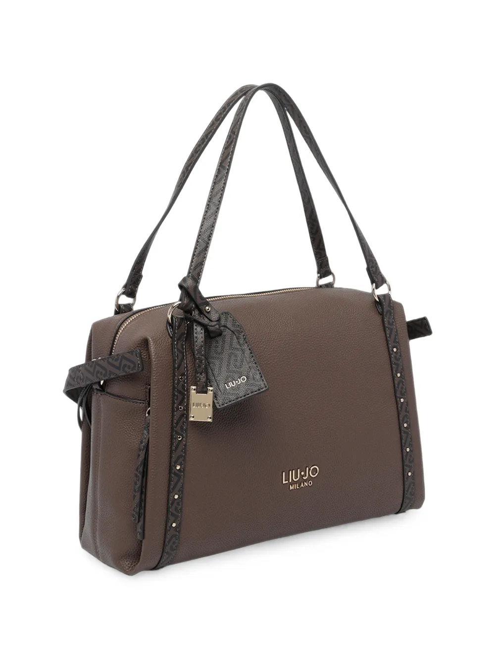 LIU JO logo-print studded tote bag Bruin
