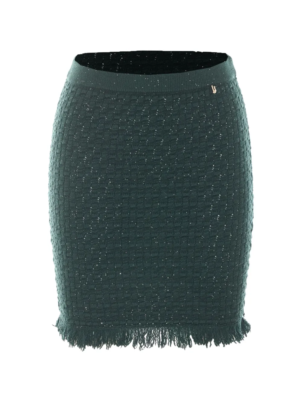 LIU JO sequin-embellished fringed mini skirt - Verde