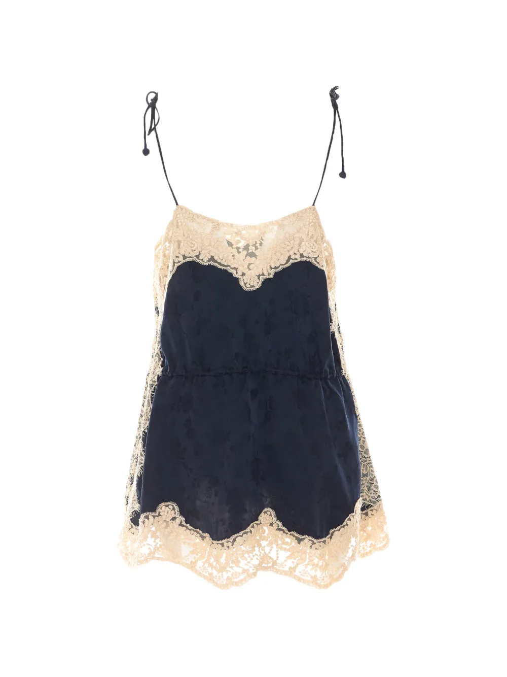 Sea Shay lace-trim jacquard top Blauw