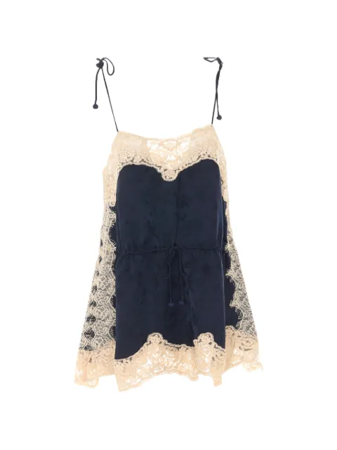 Sea Shay lace-trim jacquard top