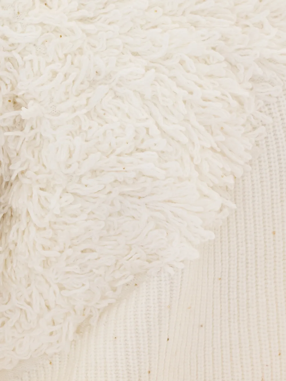 Patrizia Pepe fringed ribbed-knit sweater Beige