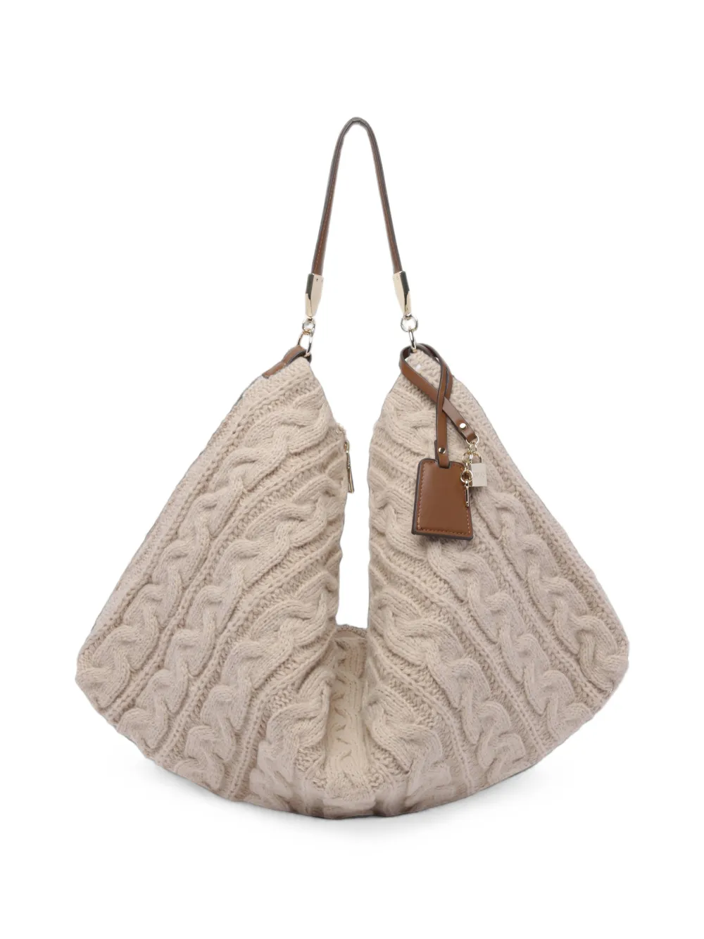 LIU JO cable-knit shoulder bag - Toni neutri