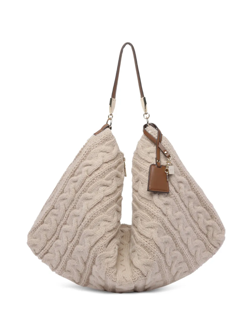 LIU JO cable-knit shoulder bag - Toni neutri