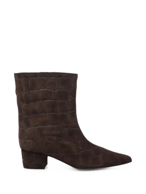 ANGEL ALARCON croc-effect suede boots