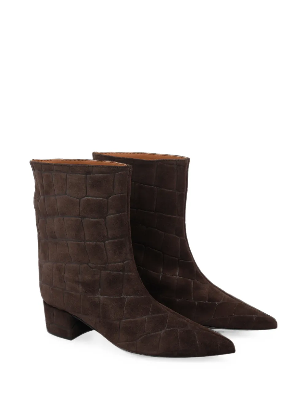 ANGEL ALARCON croc-effect suede boots Bruin