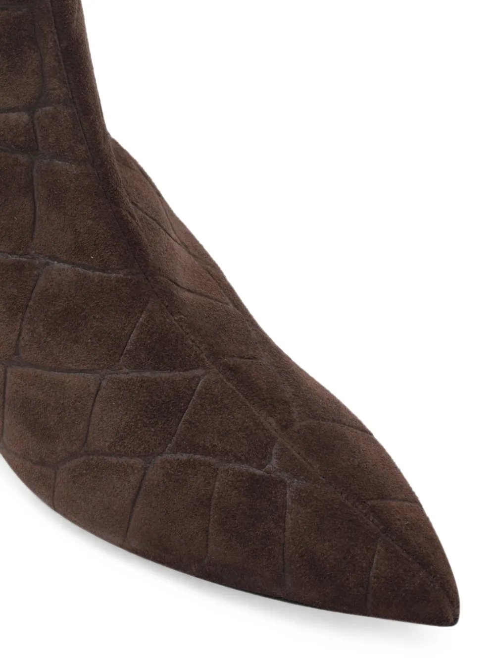 ANGEL ALARCON croc-effect suede boots Bruin