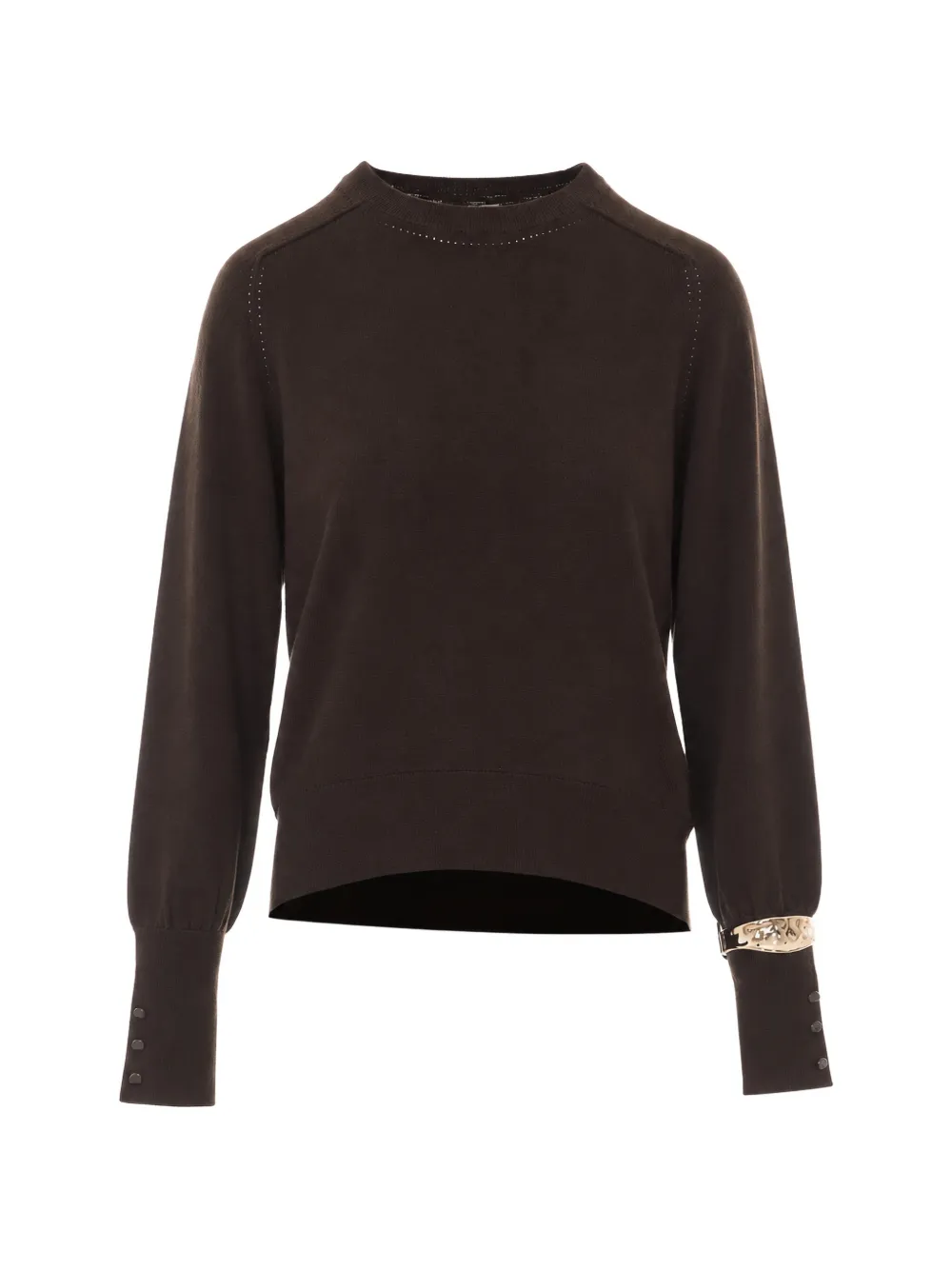 LIU JO metal-cuff sweater - Marrone