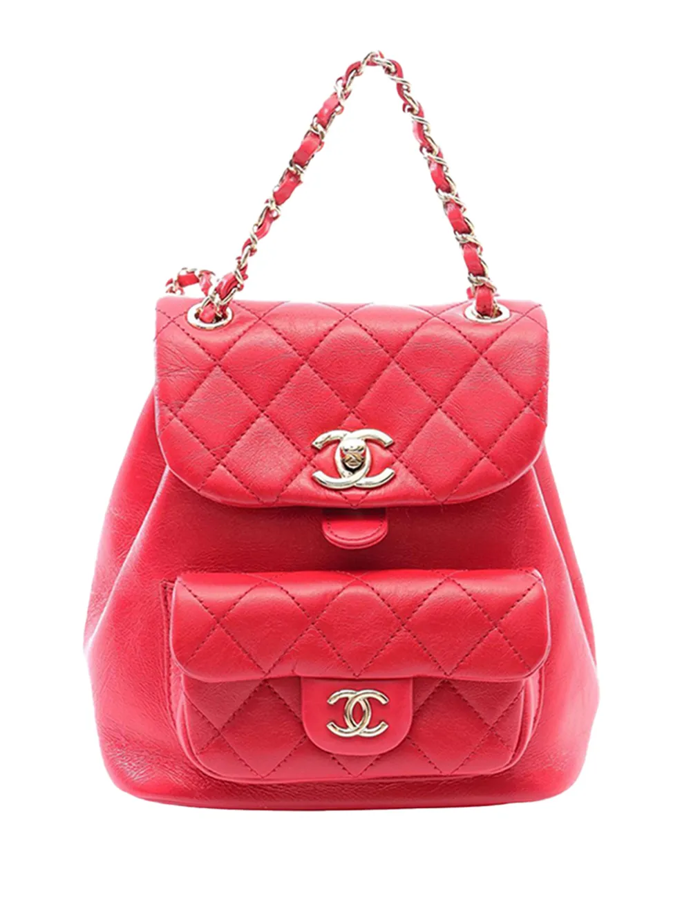 CHANEL Pre-Owned 2021-2026 Small Glazed Aged Calfskin Duma backpack - Rosso