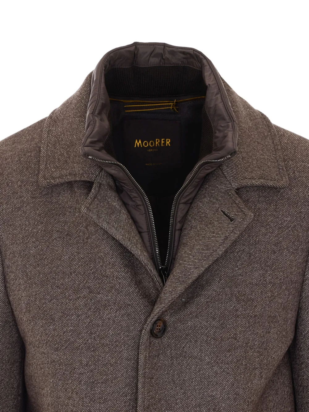 Moorer Monferrato button-up coat Bruin