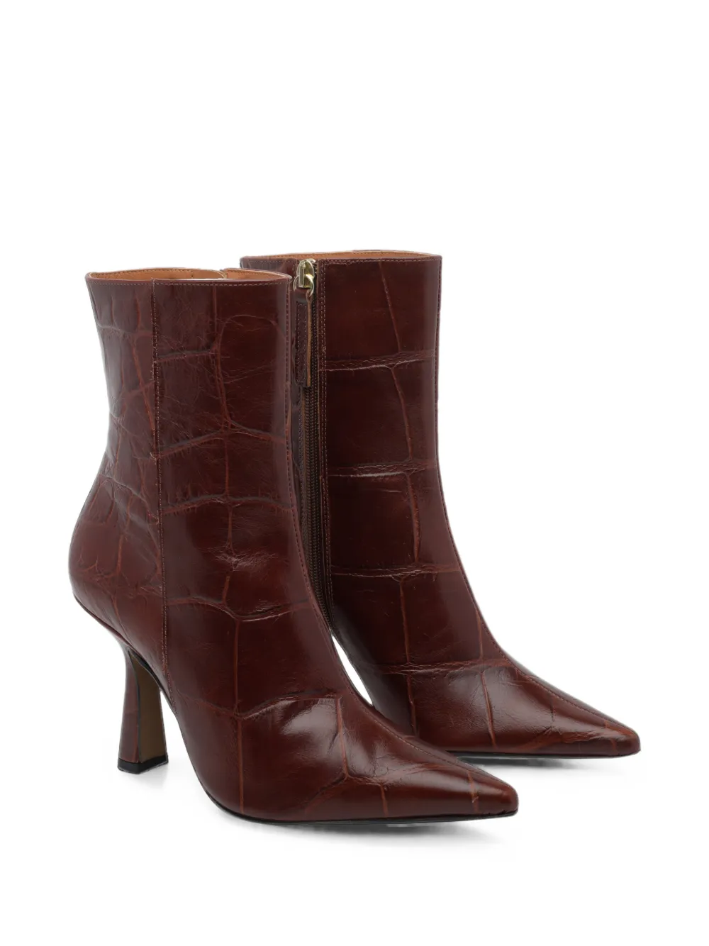 ANGEL ALARCON croc-effect leather ankle boots Bruin