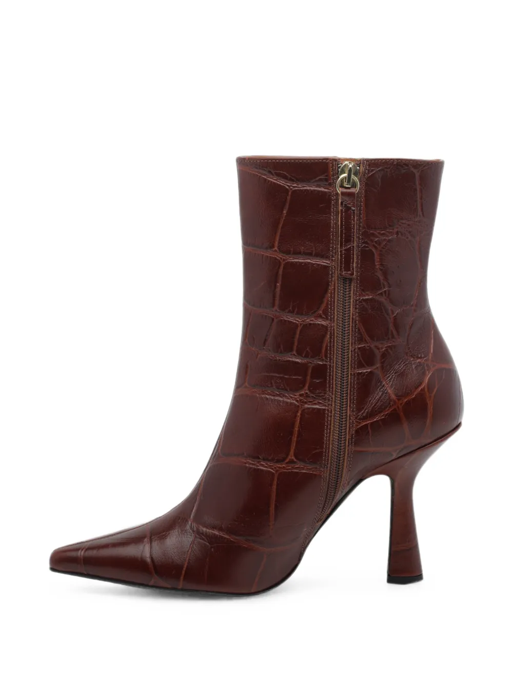 ANGEL ALARCON croc-effect leather ankle boots Bruin