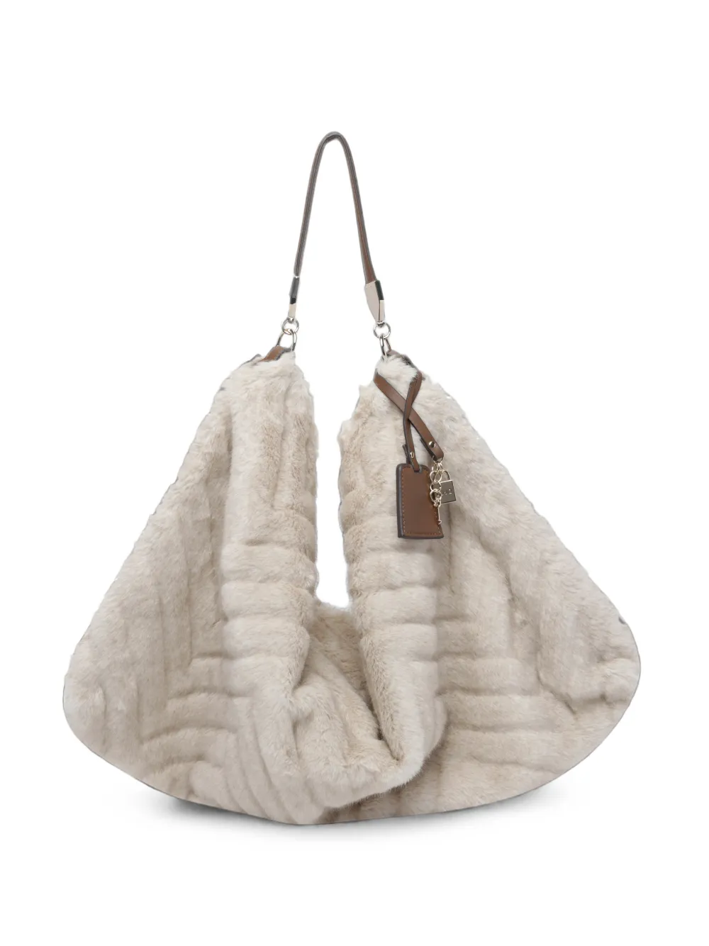 LIU JO chevron faux-fur tote bag