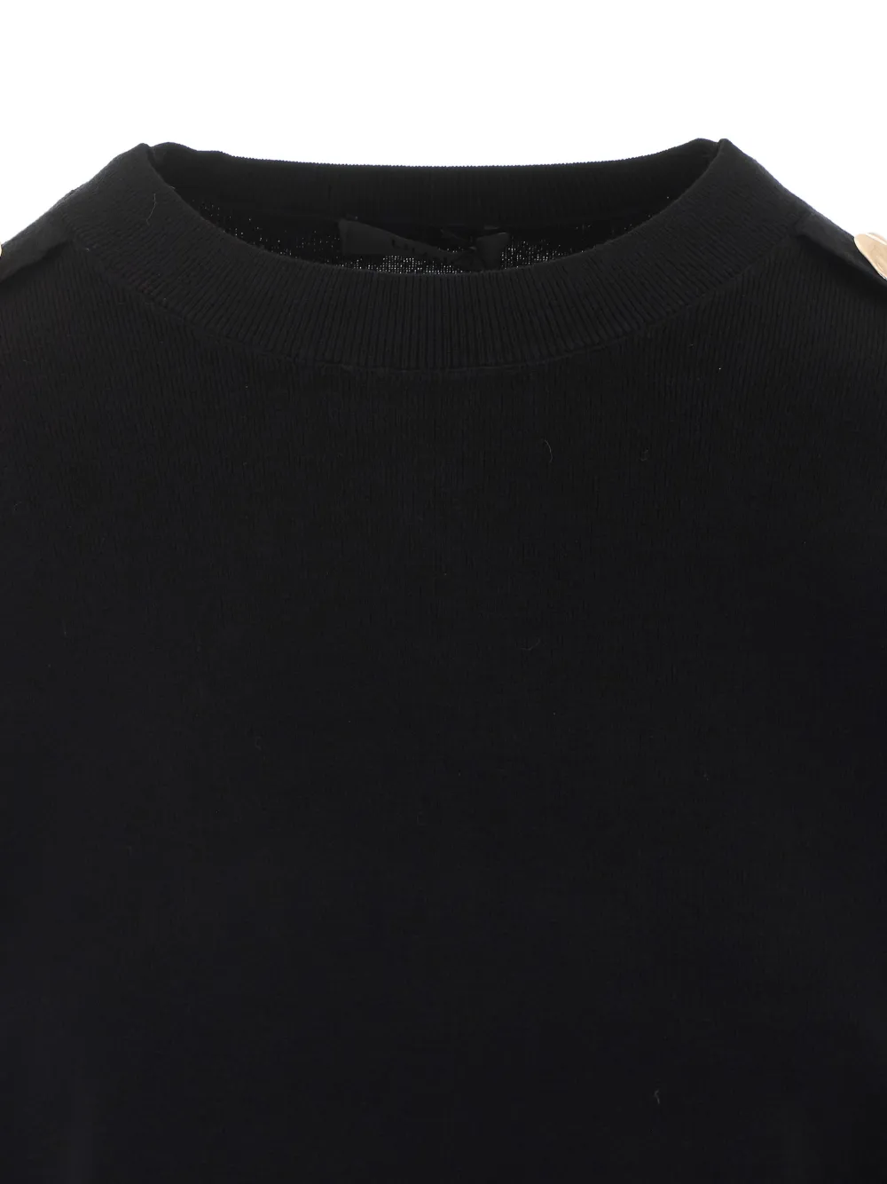 LIU JO button-detail shoulder-tab sweater Zwart