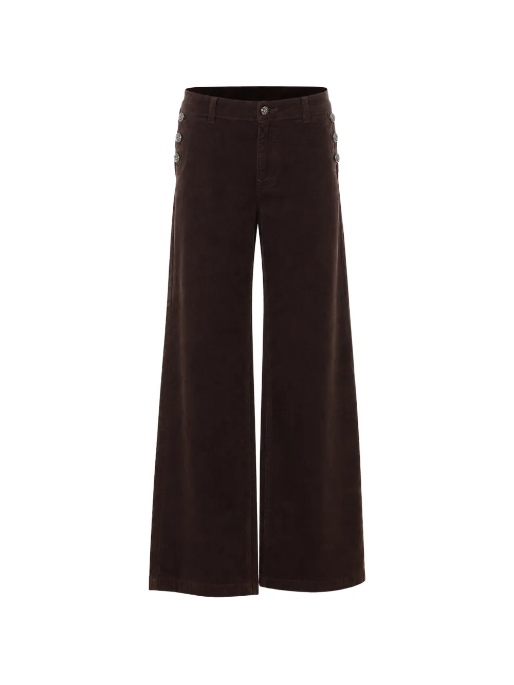 LIU JO button-detail velvet trousers