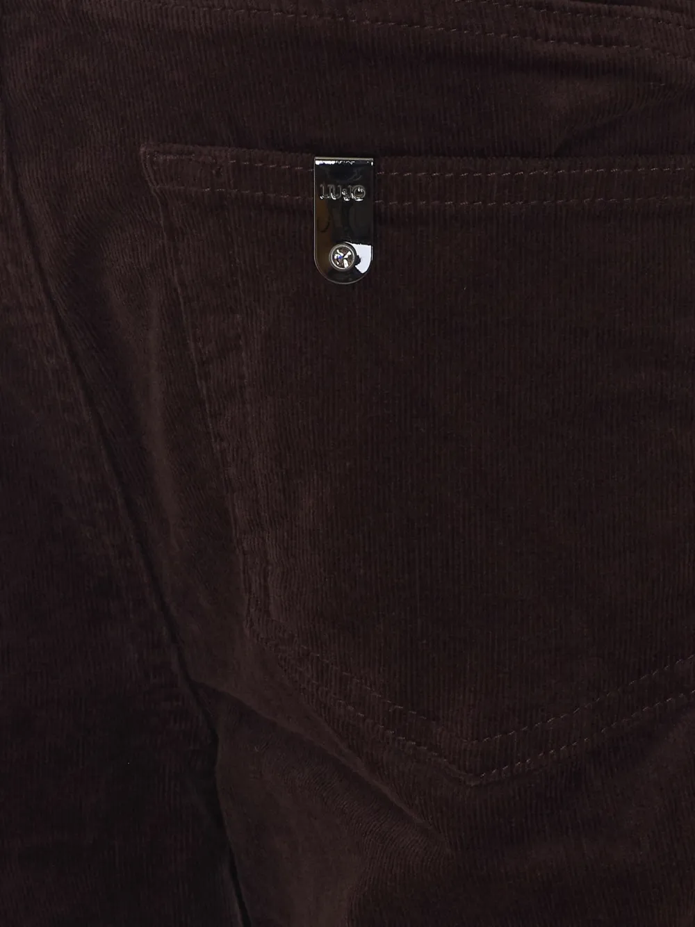 LIU JO Fluwelen broek met knoopdetail Bruin