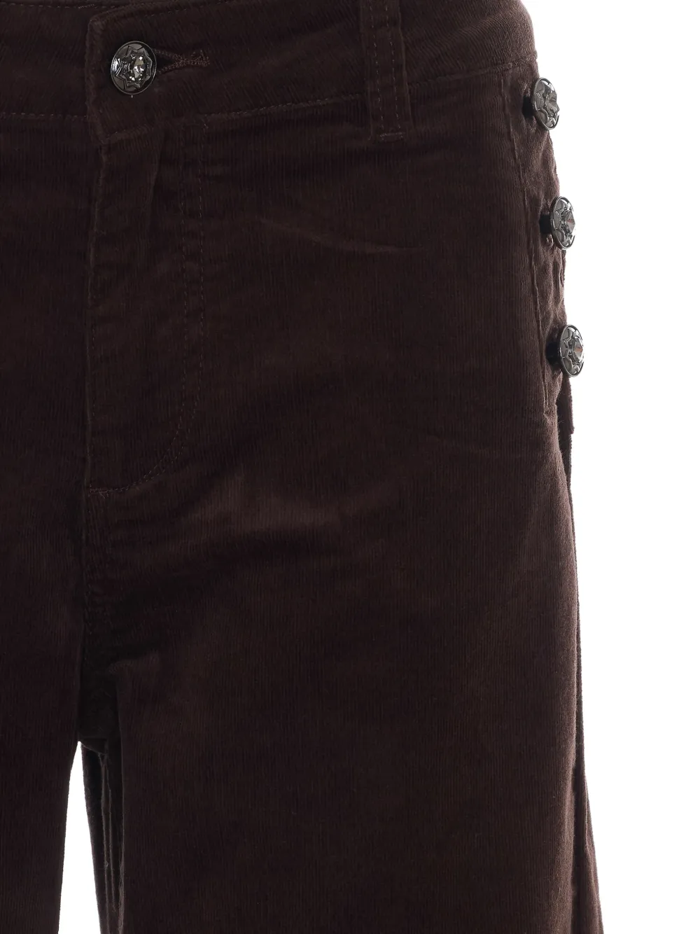 LIU JO Fluwelen broek met knoopdetail Bruin